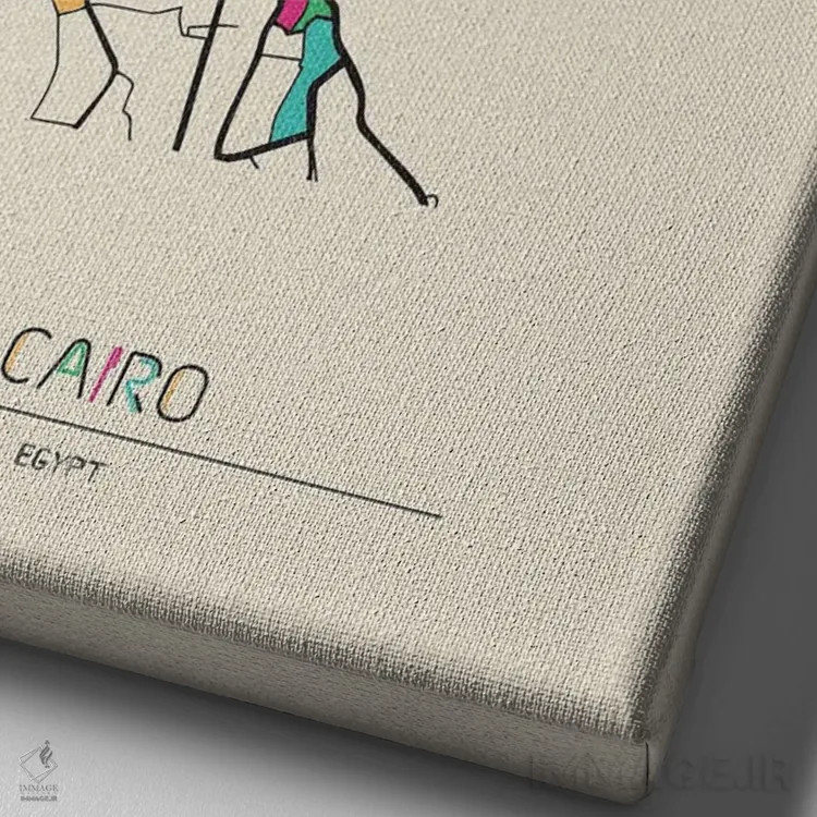 تابلو نقشه قاهره، مصر اثر آیشه دنیز آکِرمان - نمای نزدیک بافت بوم