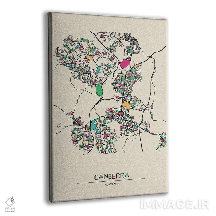 تابلو نقشه کانبرا، استرالیا اثر آیشه دنیز آکِرمان - نمای پرسپکتیو محصول