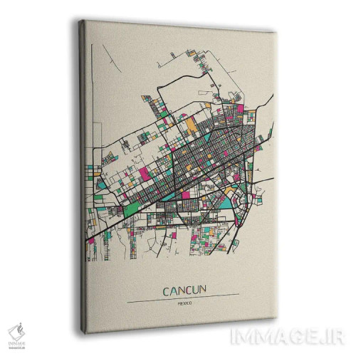 تابلو نقشه کانکون، مکزیک اثر آیشه دنیز آکِرمان - نمای پرسپکتیو محصول