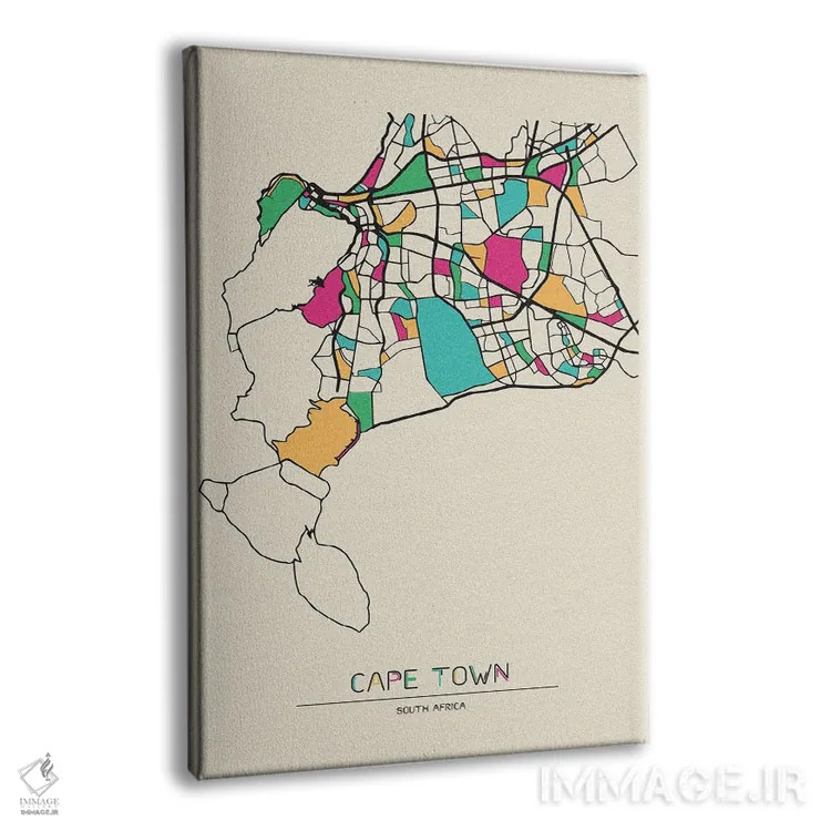 تابلو نقشه کیپتاون، آفریقای جنوبی اثر آیشه دنیز آکِرمان - نمای پرسپکتیو محصول