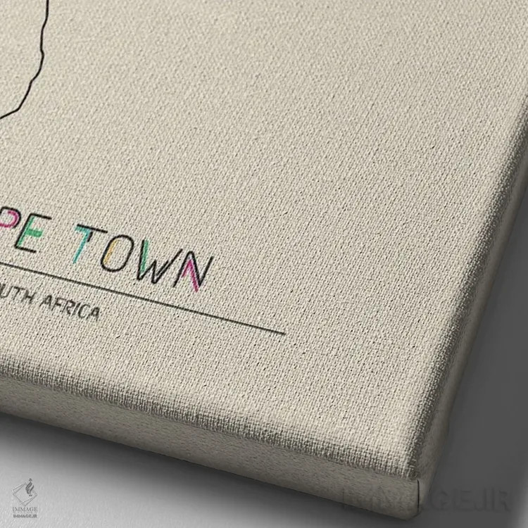 تابلو نقشه کیپتاون، آفریقای جنوبی اثر آیشه دنیز آکِرمان - نمای نزدیک بافت بوم
