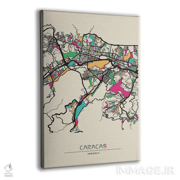 تابلو نقشه کاراکاس، ونزوئلا اثر آیشه دنیز آکِرمان - نمای پرسپکتیو محصول