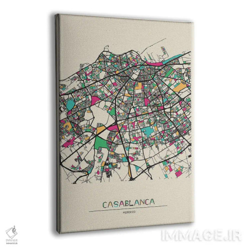 تابلو نقشه کازابلانکا، مراکش اثر آیشه دنیز آکِرمان - نمای پرسپکتیو محصول