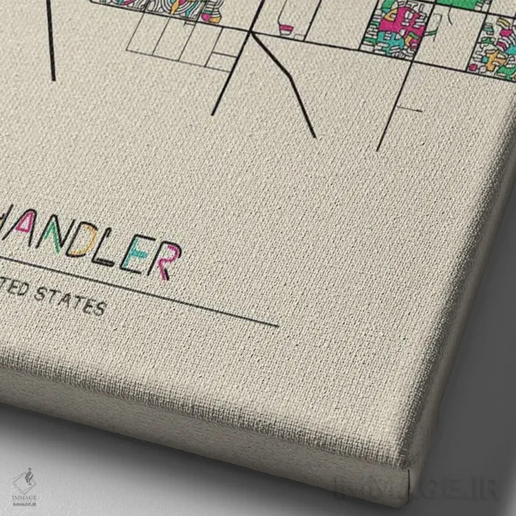 تابلو نقشه چندلر، آریزونا اثر آیشه دنیز آکِرمان - نمای نزدیک بافت بوم