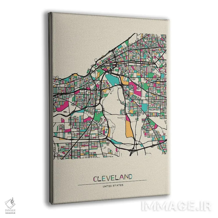 تابلو نقشه کلیولند، اوهایو اثر آیشه دنیز آکِرمان - نمای پرسپکتیو محصول