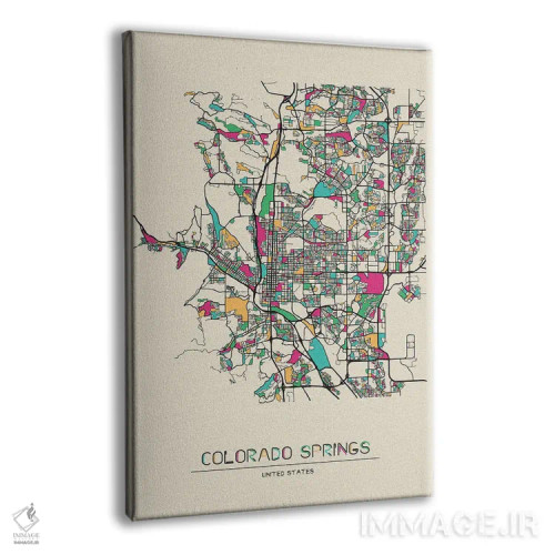 تابلو نقشه کلرادو اسپرینگز، کلرادو اثر آیشه دنیز آکِرمان - نمای پرسپکتیو محصول