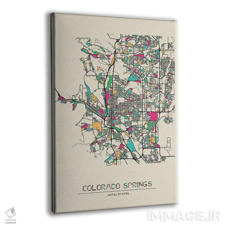 تابلو نقشه کلرادو اسپرینگز، کلرادو اثر آیشه دنیز آکِرمان - نمای پرسپکتیو محصول
