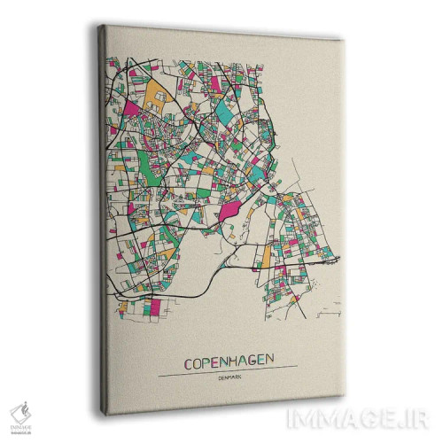تابلو نقشه کپنهاگ، دانمارک اثر آیشه دنیز آکِرمان - نمای پرسپکتیو محصول