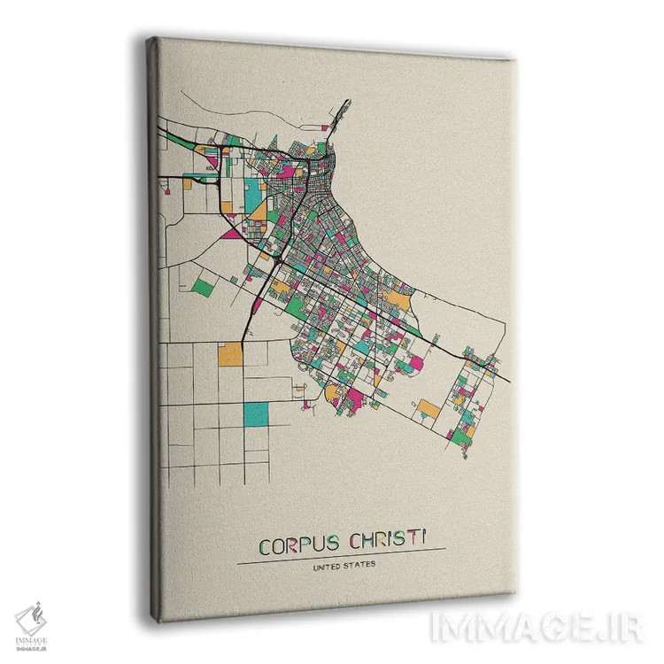 تابلو نقشه کورپس کریستی، تگزاس اثر آیشه دنیز آکِرمان - نمای پرسپکتیو محصول