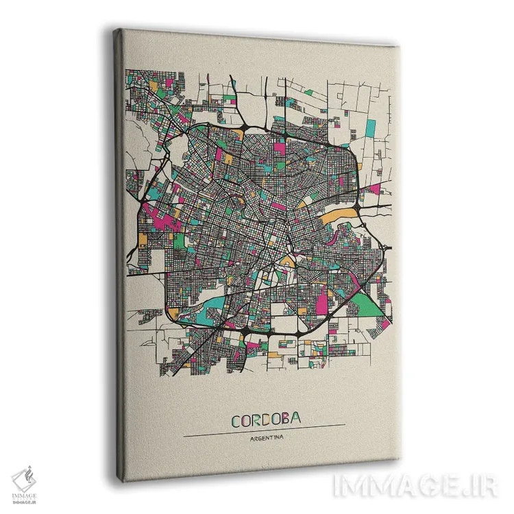 تابلو نقشه کوردوبا، آرژانتین اثر آیشه دنیز آکِرمان - نمای پرسپکتیو محصول