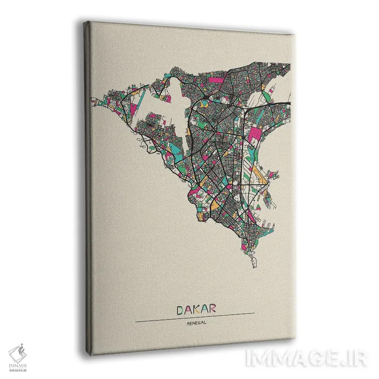 تابلو نقشه داکار، سنگال اثر آیشه دنیز آکِرمان - نمای پرسپکتیو محصول