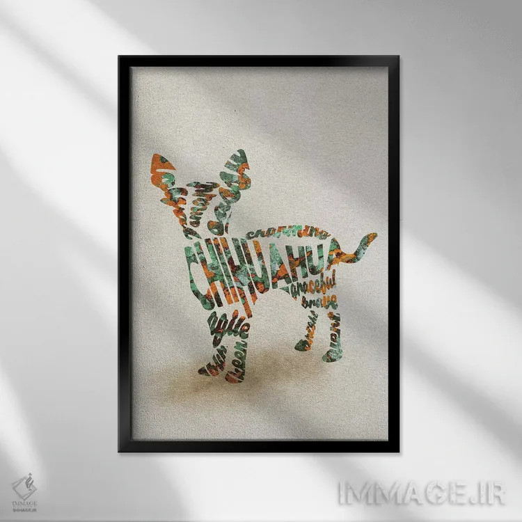 تابلو چیهواوا (نژاد سگ کوچک) اثر آیشه دنیز آکِرمان - نمای قابدار مشکی