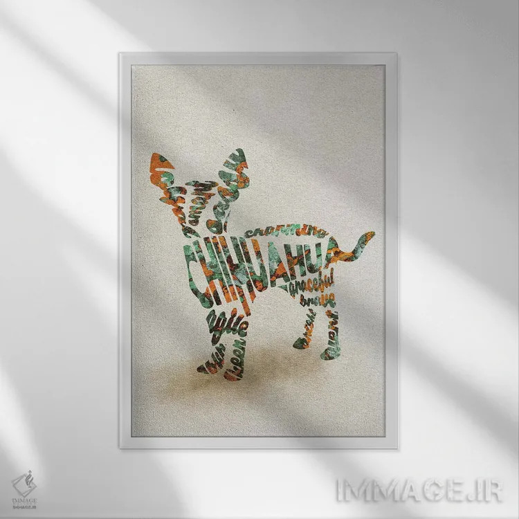 تابلو چیهواوا (نژاد سگ کوچک) اثر آیشه دنیز آکِرمان - نمای قابدار سفید