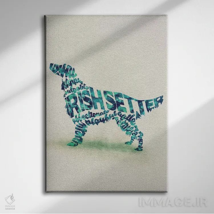 تابلو نژاد سگ آیریش ستر اثر آیشه دنیز آکِرمان - نمای روبهرو روی دیوار