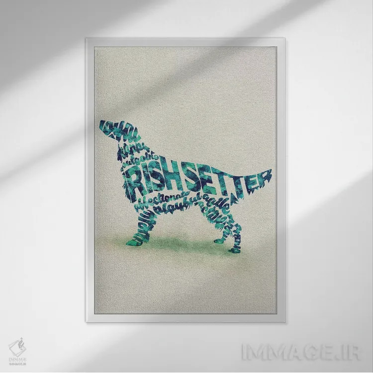 تابلو نژاد سگ آیریش ستر اثر آیشه دنیز آکِرمان - نمای قابدار سفید