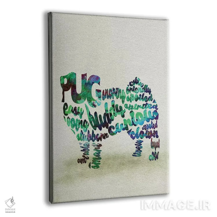 تابلو نژاد سگ پاگ اثر آیشه دنیز آکِرمان - نمای پرسپکتیو محصول