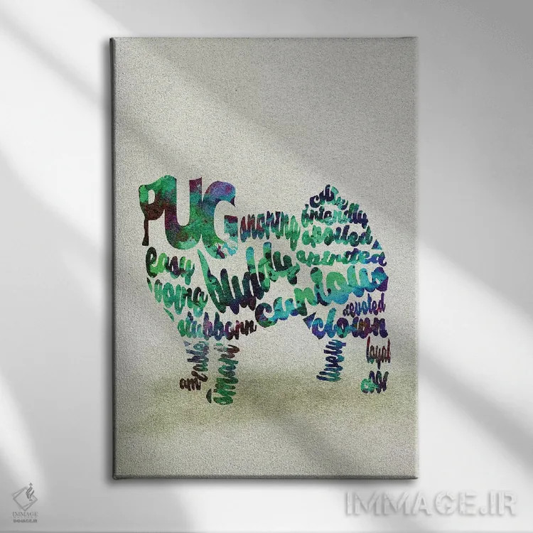 تابلو نژاد سگ پاگ اثر آیشه دنیز آکِرمان - نمای روبهرو روی دیوار