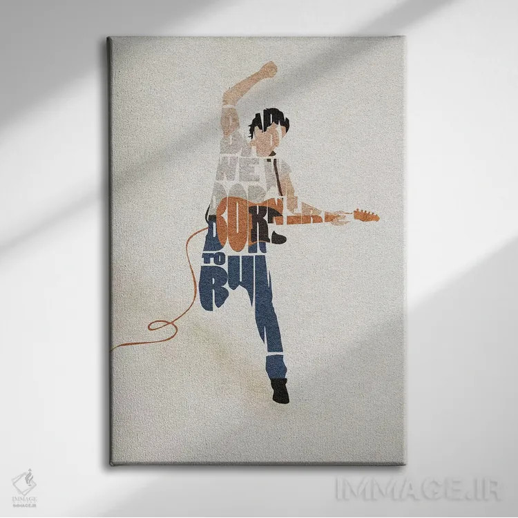 تابلو بروس اسپرینگستین (خواننده آمریکایی) اثر آیشه دنیز آکِرمان - نمای روبهرو روی دیوار