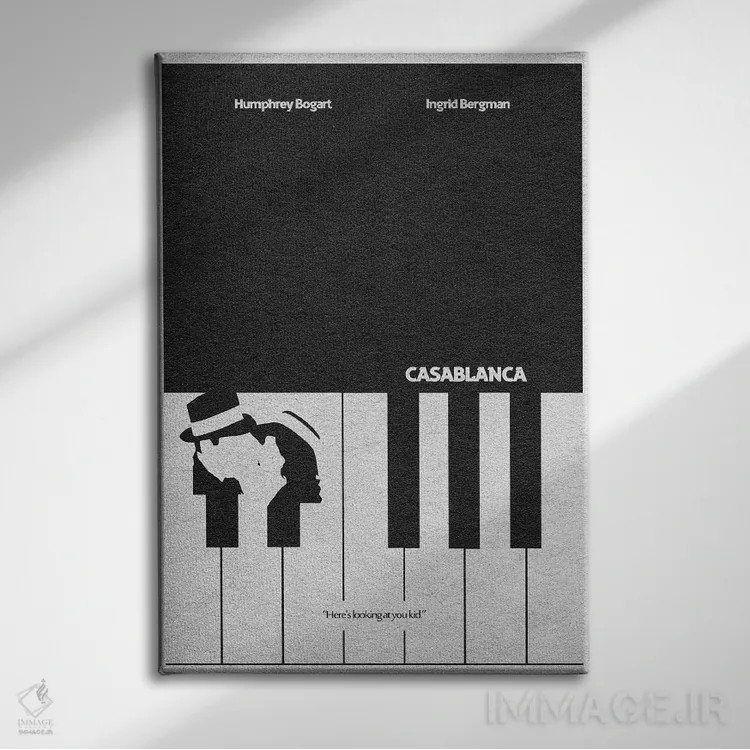 تابلو کازابلانکا (شهر/فیلم) اثر آیشه دنیز آکِرمان - نمای روبهرو روی دیوار