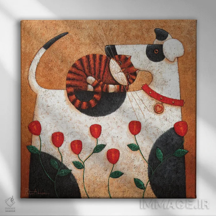 تابلو حلقهٔ دوستان اثر پیتر آدرلی - نمای روبهرو روی دیوار