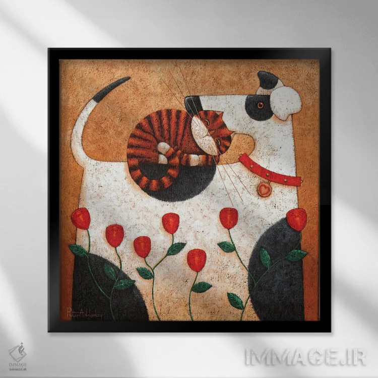 تابلو حلقهٔ دوستان اثر پیتر آدرلی - نمای قابدار مشکی