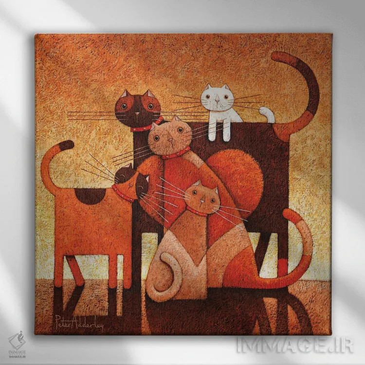 تابلو ماجرای خانوادگی اثر پیتر آدرلی - نمای روبهرو روی دیوار