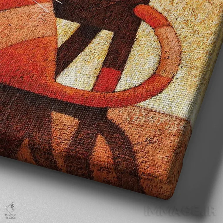 تابلو ماجرای خانوادگی اثر پیتر آدرلی - نمای نزدیک بافت بوم