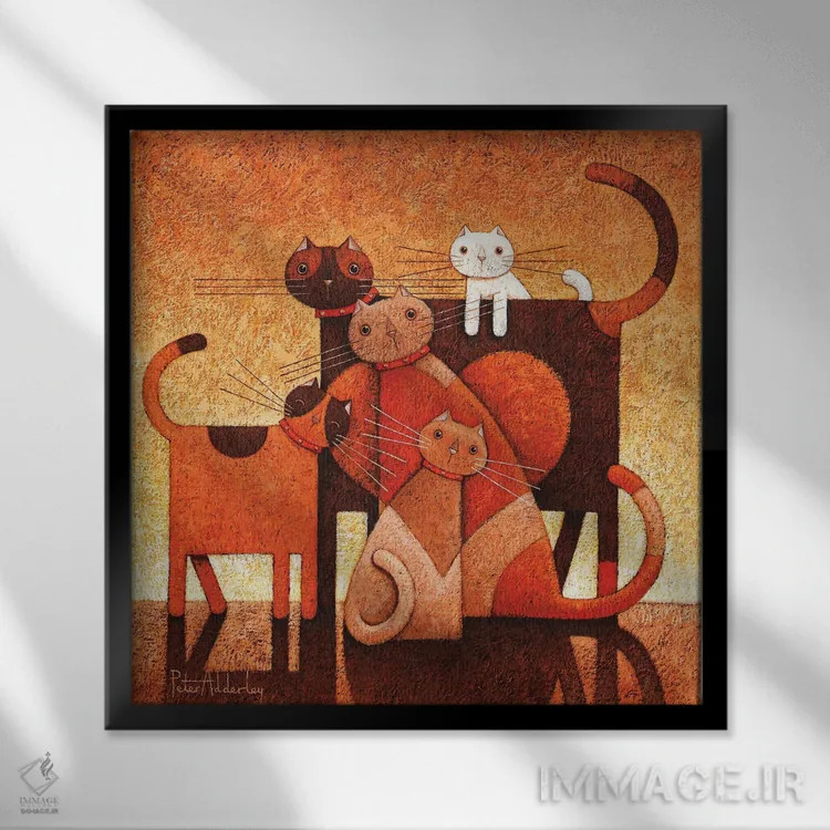 تابلو ماجرای خانوادگی اثر پیتر آدرلی - نمای قابدار مشکی