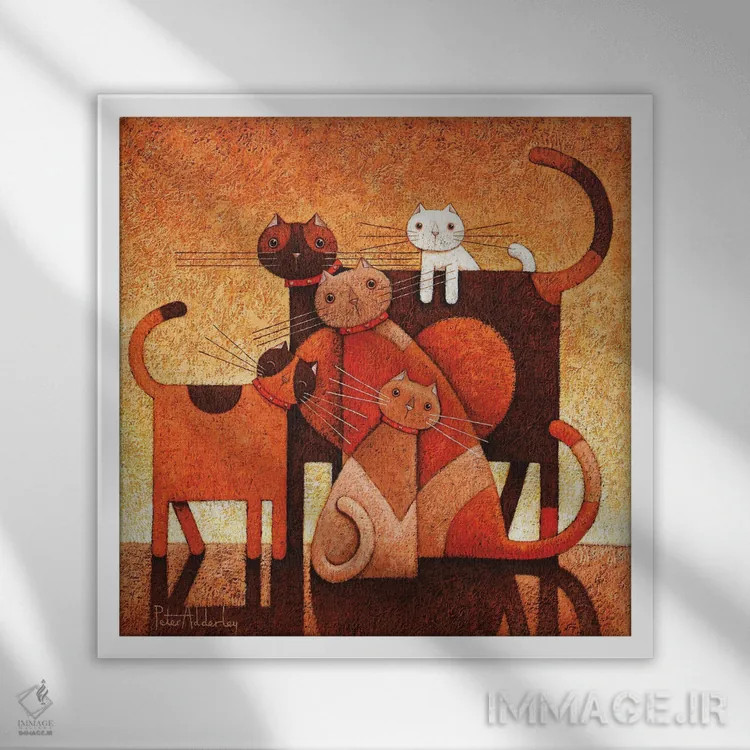 تابلو ماجرای خانوادگی اثر پیتر آدرلی - نمای قابدار سفید