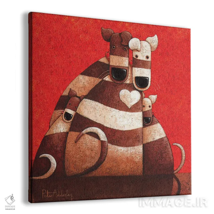 تابلو قلب خانواده اثر پیتر آدرلی - نمای پرسپکتیو محصول