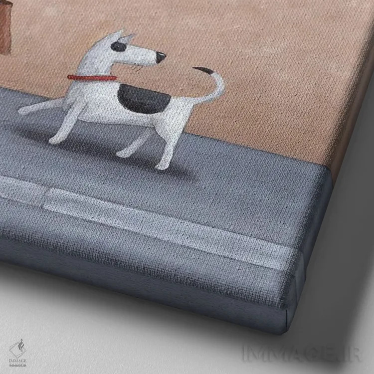 تابلو وسوسهٔ حوا اثر پیتر آدرلی - نمای نزدیک بافت بوم