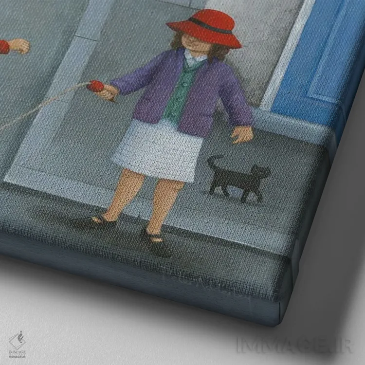 تابلو لیلی (بازی کودکانه) اثر پیتر آدرلی - نمای نزدیک بافت بوم