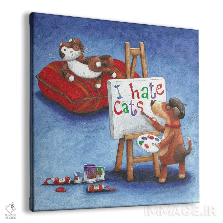 تابلو از گربهها متنفرم اثر پیتر آدرلی - نمای پرسپکتیو محصول