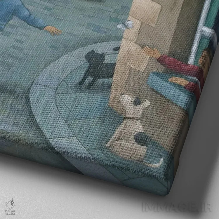 تابلو لیلی در سراشیبی اثر پیتر آدرلی - نمای نزدیک بافت بوم