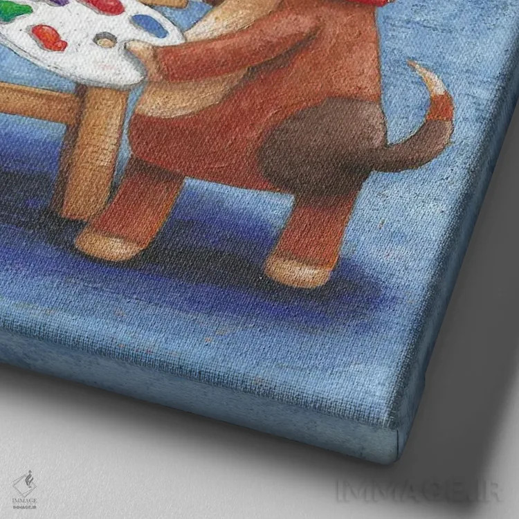 تابلو از گربهها متنفرم اثر پیتر آدرلی - نمای نزدیک بافت بوم