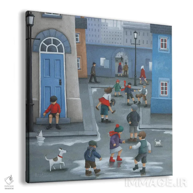 تابلو بازی قورباغه پرشی (بازی کودکانه) اثر پیتر آدرلی - نمای پرسپکتیو محصول