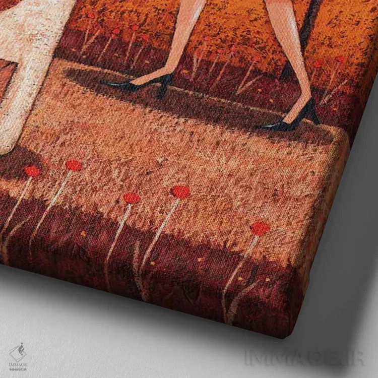 تابلو حتماً عشق است اثر پیتر آدرلی - نمای نزدیک بافت بوم