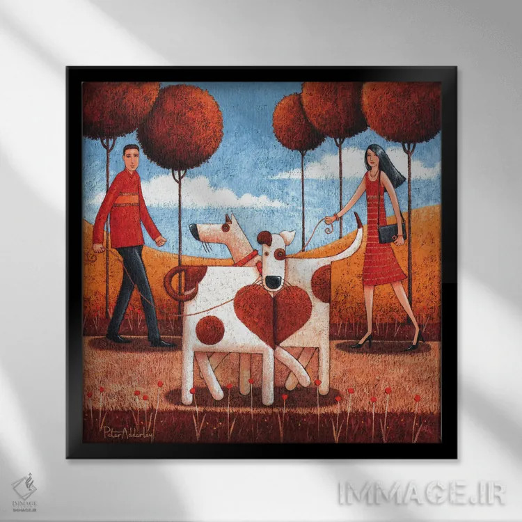 تابلو حتماً عشق است اثر پیتر آدرلی - نمای قابدار مشکی