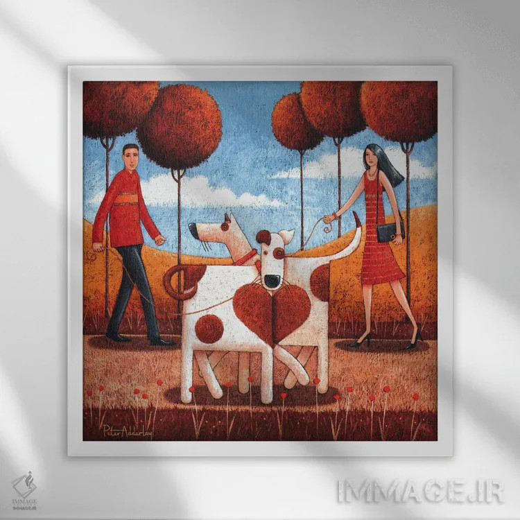 تابلو حتماً عشق است اثر پیتر آدرلی - نمای قابدار سفید