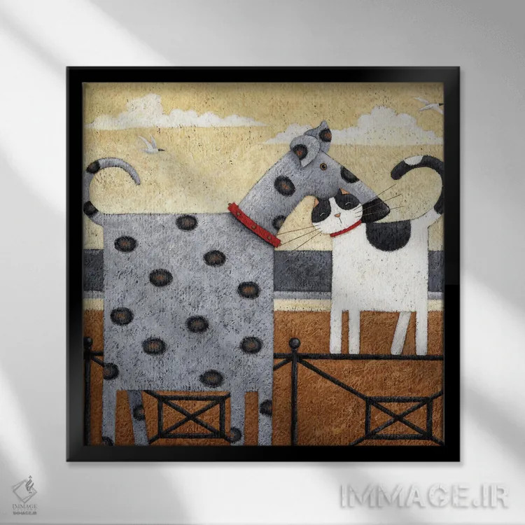 تابلو در پیادهروی ساحلی اثر پیتر آدرلی - نمای قابدار مشکی