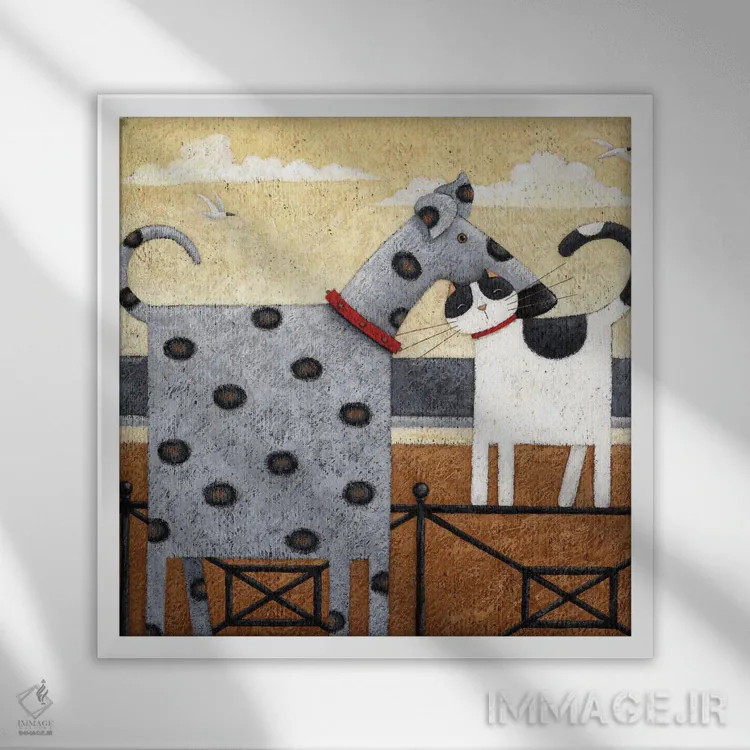 تابلو در پیادهروی ساحلی اثر پیتر آدرلی - نمای قابدار سفید