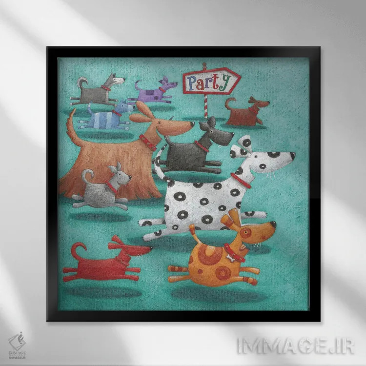 تابلو مهمانی اثر پیتر آدرلی - نمای قابدار مشکی