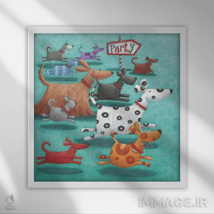 تابلو مهمانی اثر پیتر آدرلی - نمای قابدار سفید