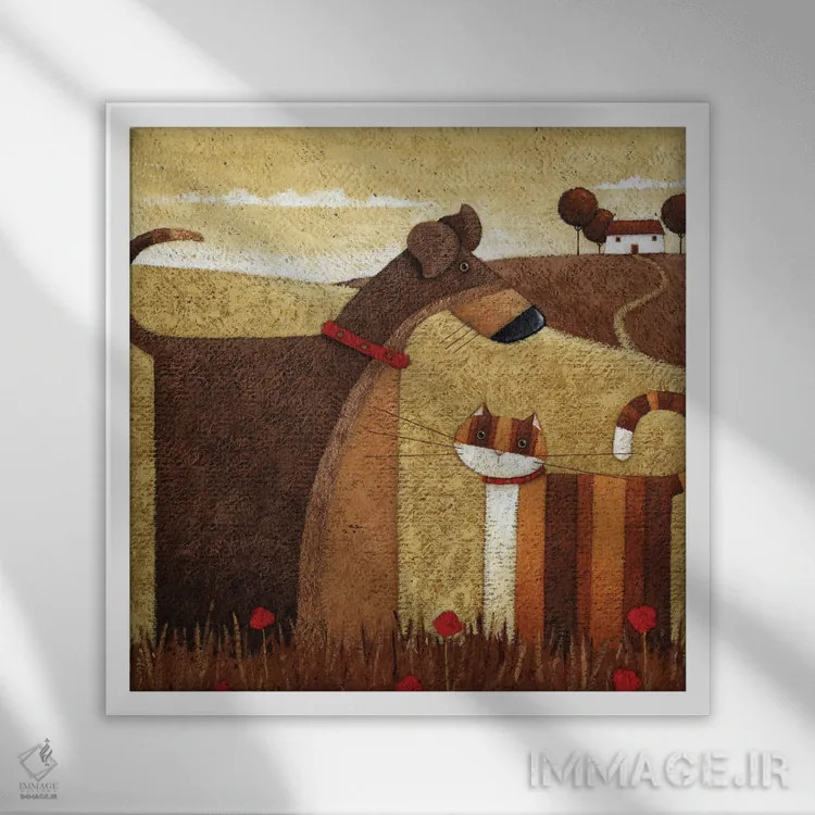 تابلو مزرعه شقایق اثر پیتر آدرلی - نمای قابدار سفید