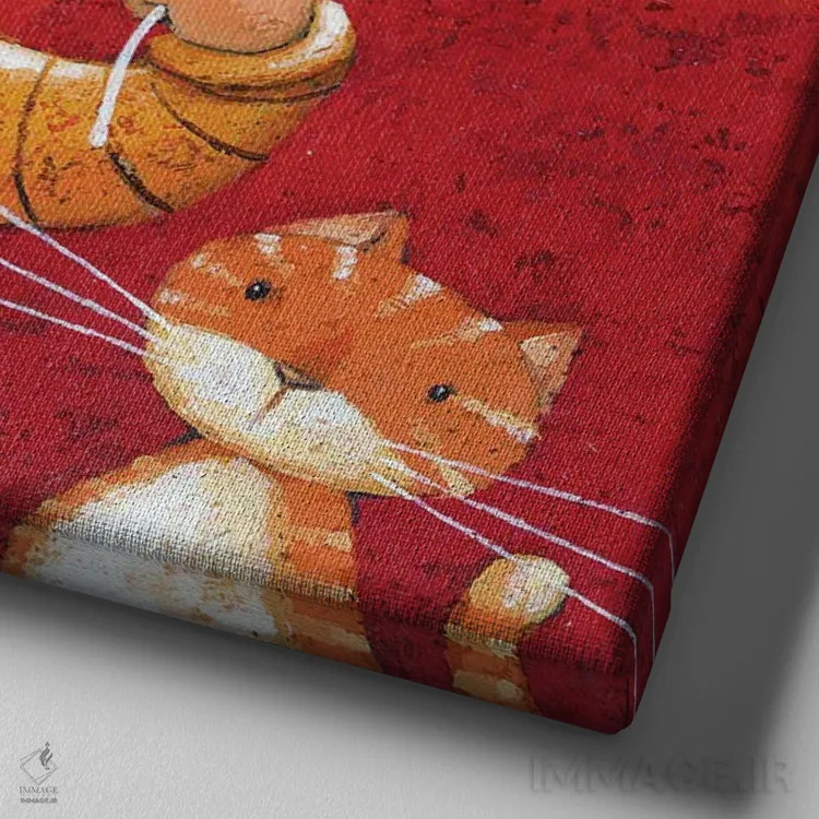 تابلو او مرا دوست دارد اثر پیتر آدرلی - نمای نزدیک بافت بوم