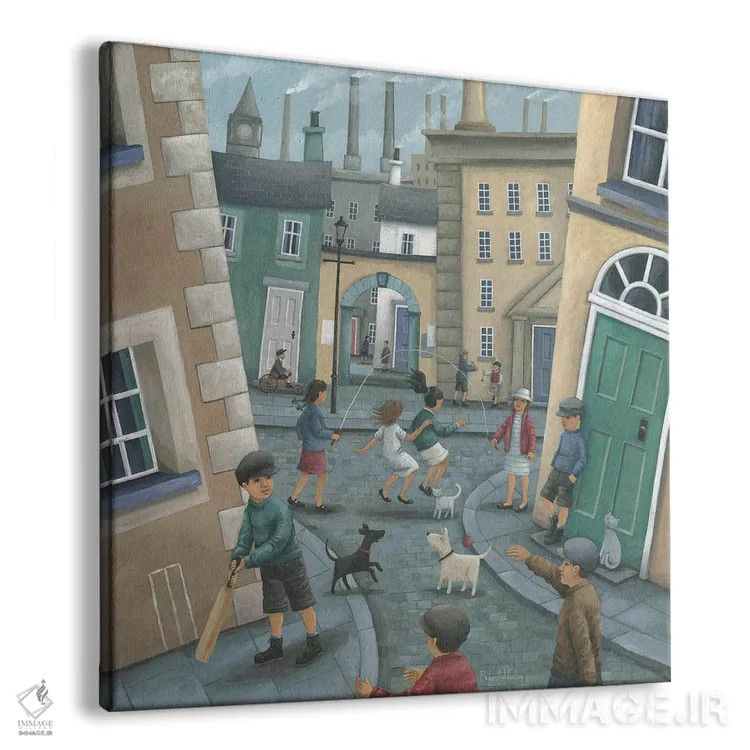 تابلو طناببازی کنار در سبز اثر پیتر آدرلی - نمای پرسپکتیو محصول