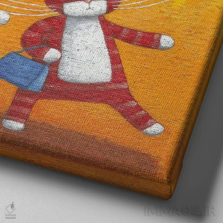 تابلو خرید تا از پا بیفتد! اثر پیتر آدرلی - نمای نزدیک بافت بوم