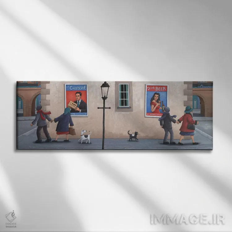 تابلو وسوسهها اثر پیتر آدرلی - نمای روبهرو روی دیوار