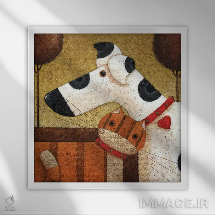 تابلو کسی که مراقب باشد اثر پیتر آدرلی - نمای قابدار سفید