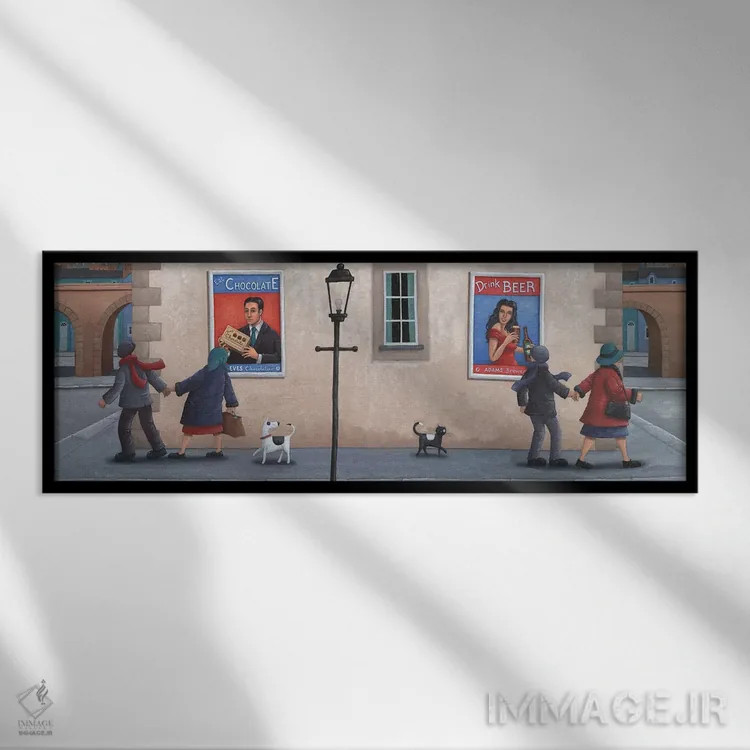 تابلو وسوسهها اثر پیتر آدرلی - نمای قابدار مشکی